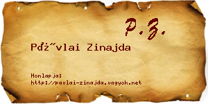 Pávlai Zinajda névjegykártya